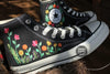 Colorful Floral - Personalized Embroidered High Top Shoes - Custom High Top Shoes for Women