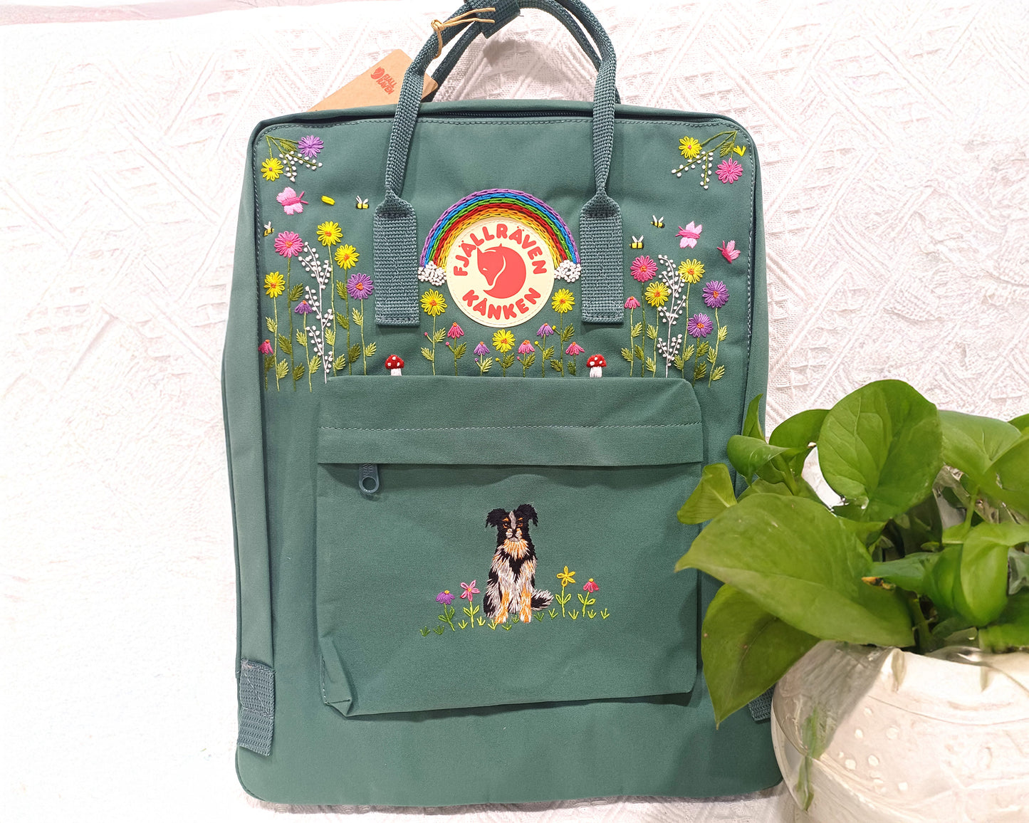 Fjallraven Kanken Backpack embroidered with dogs and pets - Personalized Embroidered Backpack - Custom Bag for Women