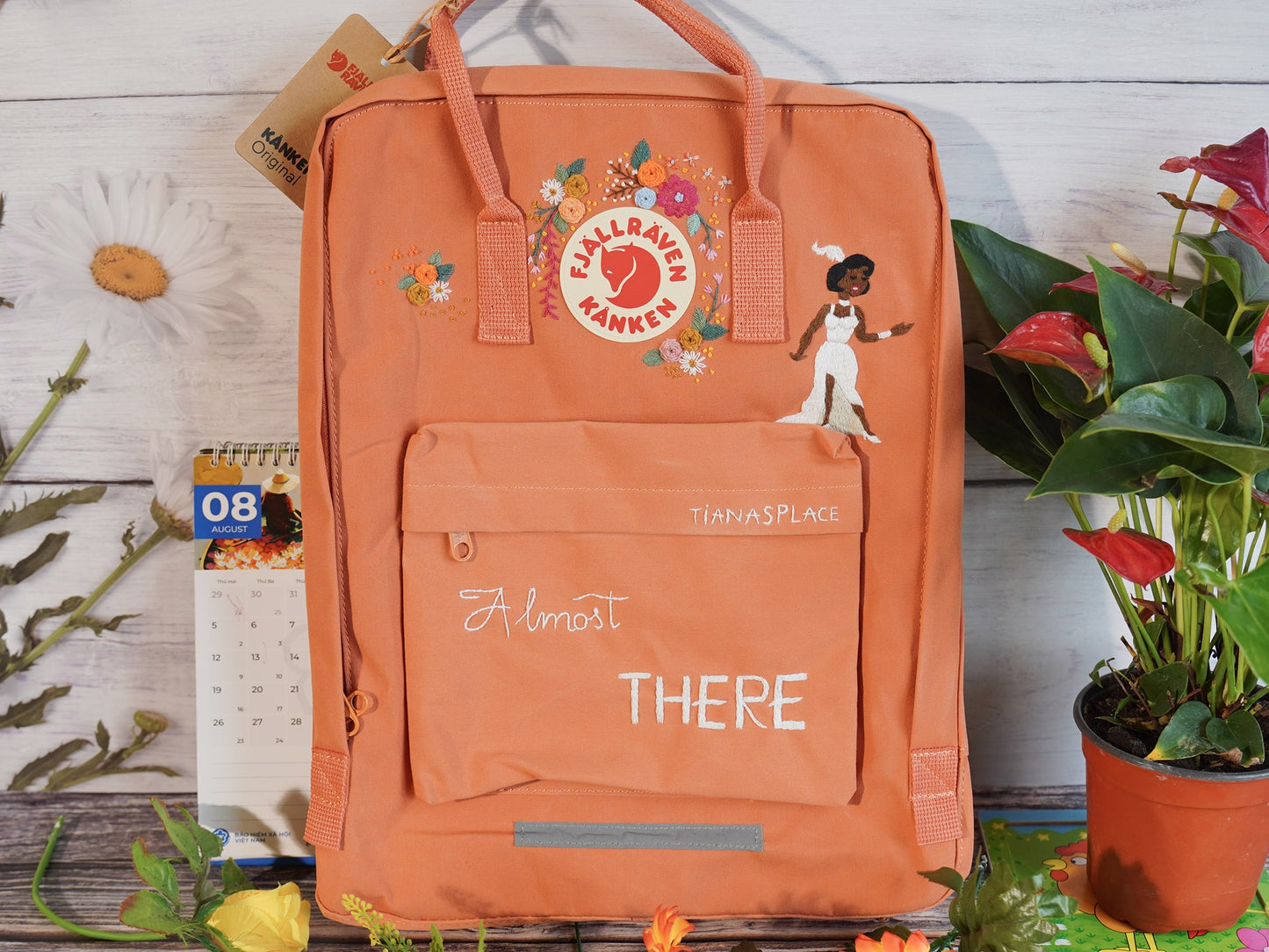 Fjallraven Kanken Backpack with Embroidered Characters in The Story - Personalized Embroidered Backpack - Custom Bag for Women