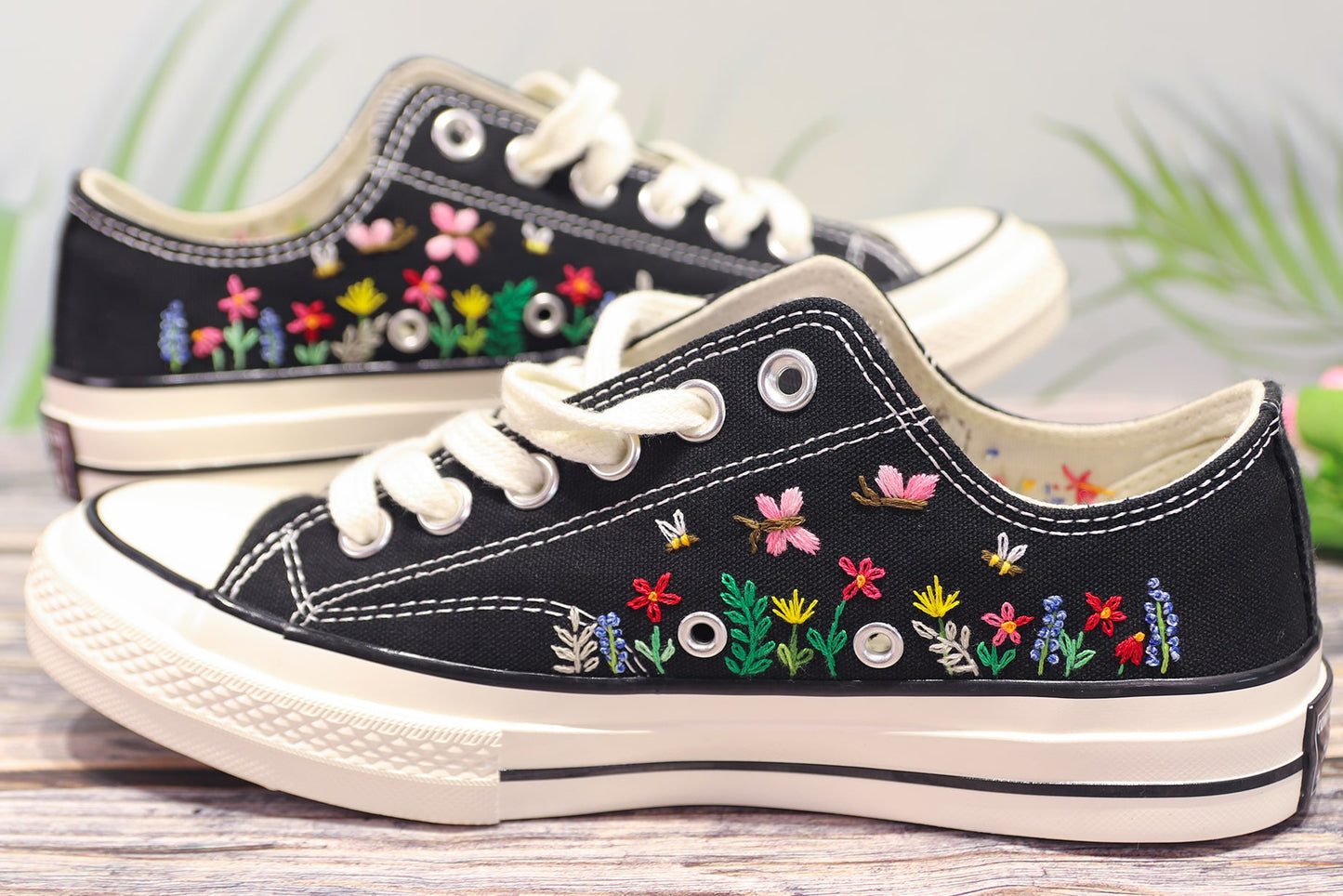 Cartoon Characters - Personalized Embroidered Low Top Shoes - Custom Low Top Shoes for Women