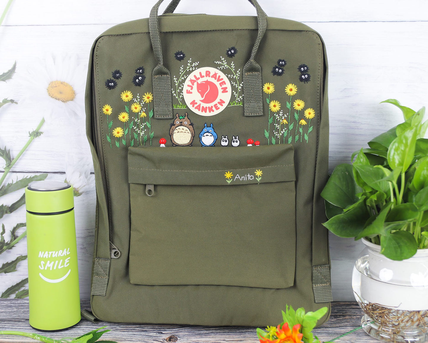 Custom Fjallraven Kanken Backpack – Anime, Cartoon & Fictional Character Embroidery - Personalized Embroidered Backpack - Custom Bag for Women