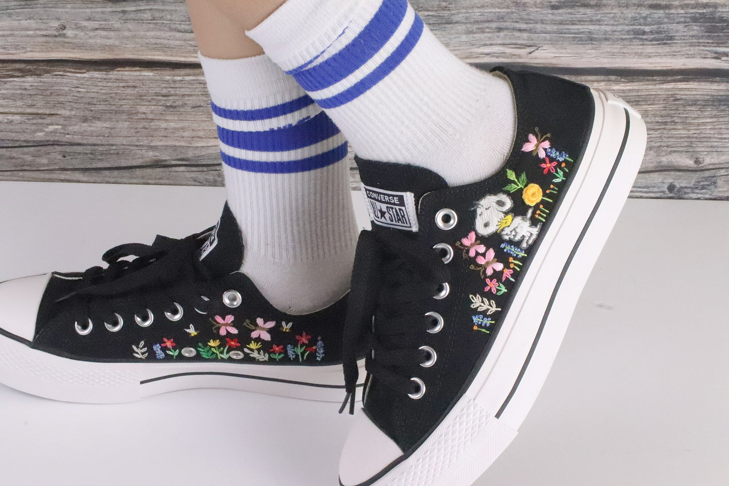 Characters Anime - Personalized Embroidered Low Top Shoes - Custom Low Top Shoes for Women
