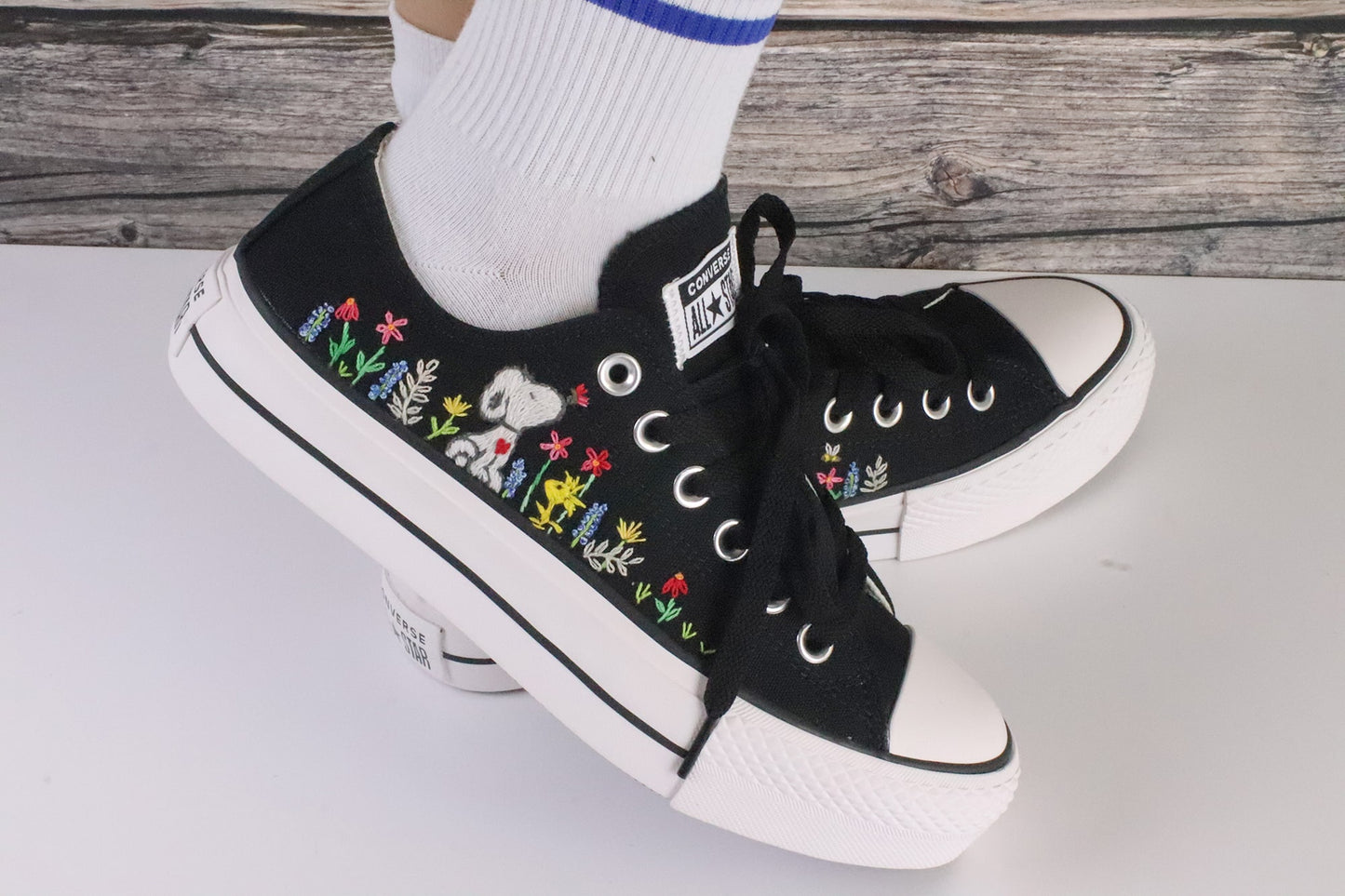 Characters Anime - Personalized Embroidered Low Top Shoes - Custom Low Top Shoes for Women