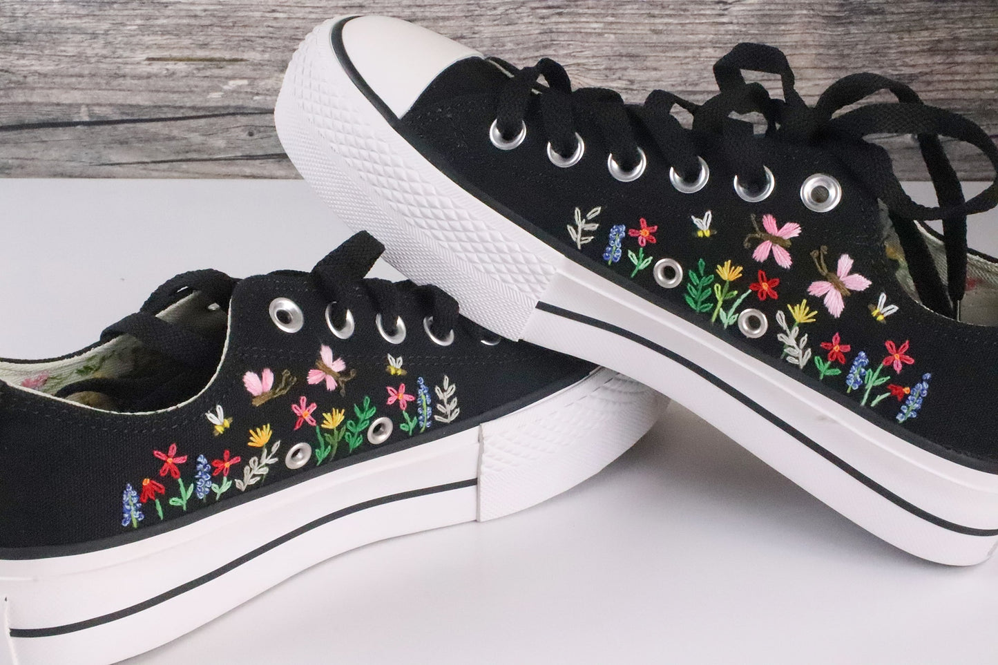 Characters Anime - Personalized Embroidered Low Top Shoes - Custom Low Top Shoes for Women