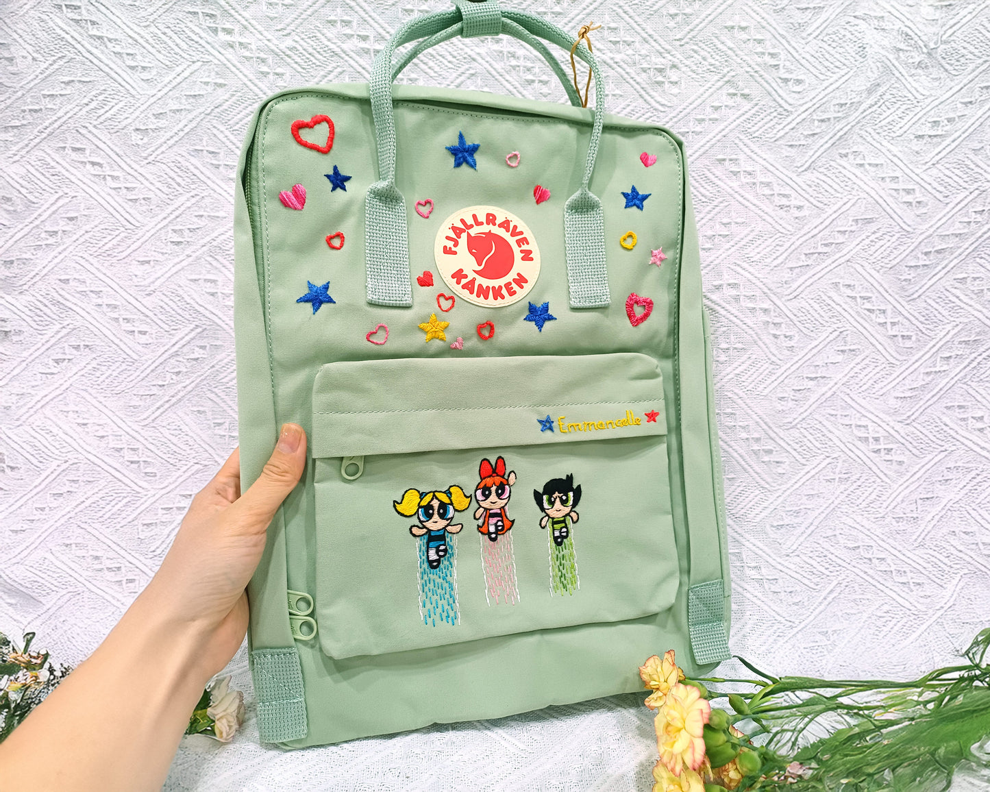 Embroidered Fjallraven Kanken – Anime & Cartoon Characters - Personalized Embroidered Backpack - Custom Bag for Women