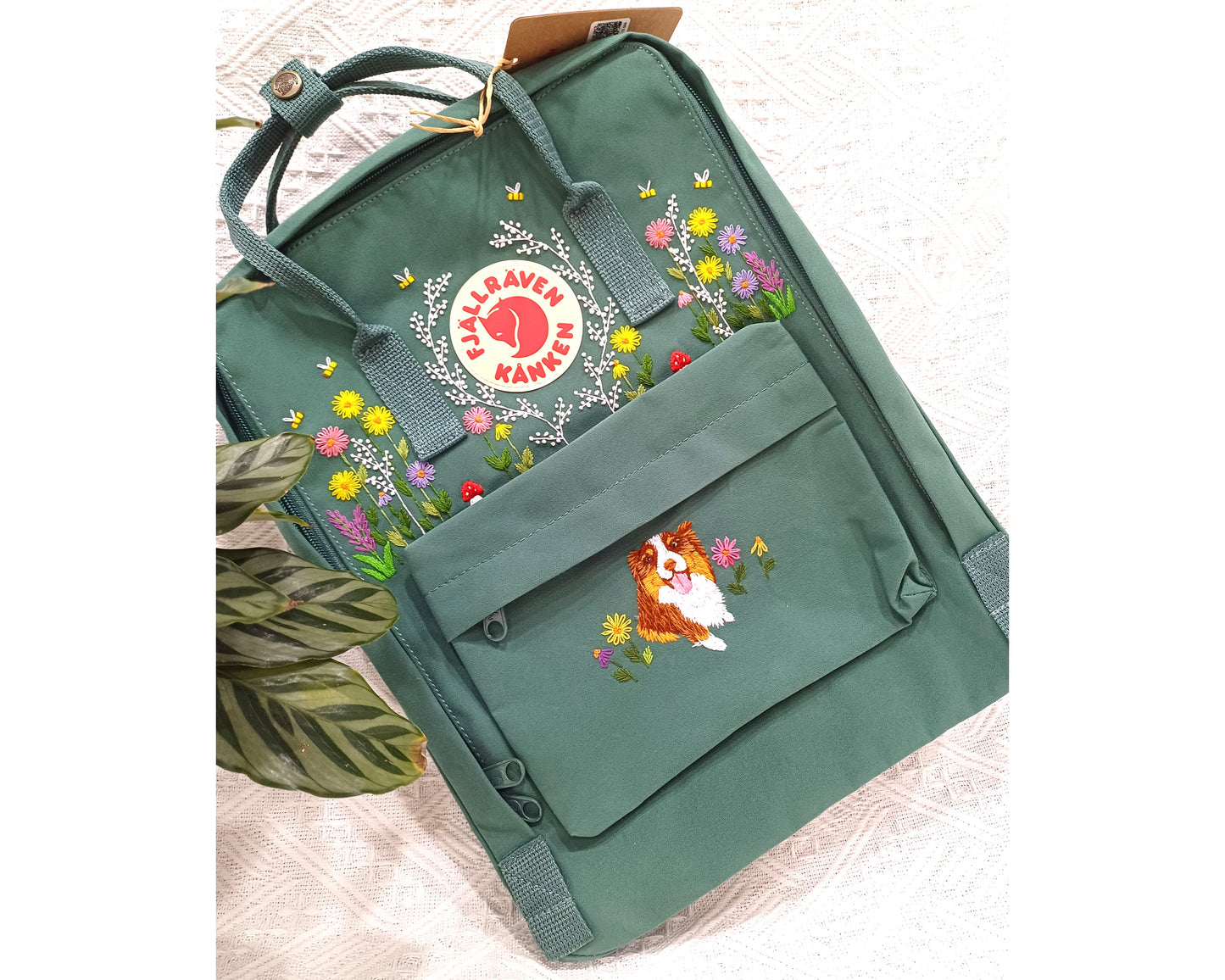 Custom Fjallraven Kanken Backpack – Dog Embroidery Design - Personalized Embroidered Backpack - Custom Bag for Women