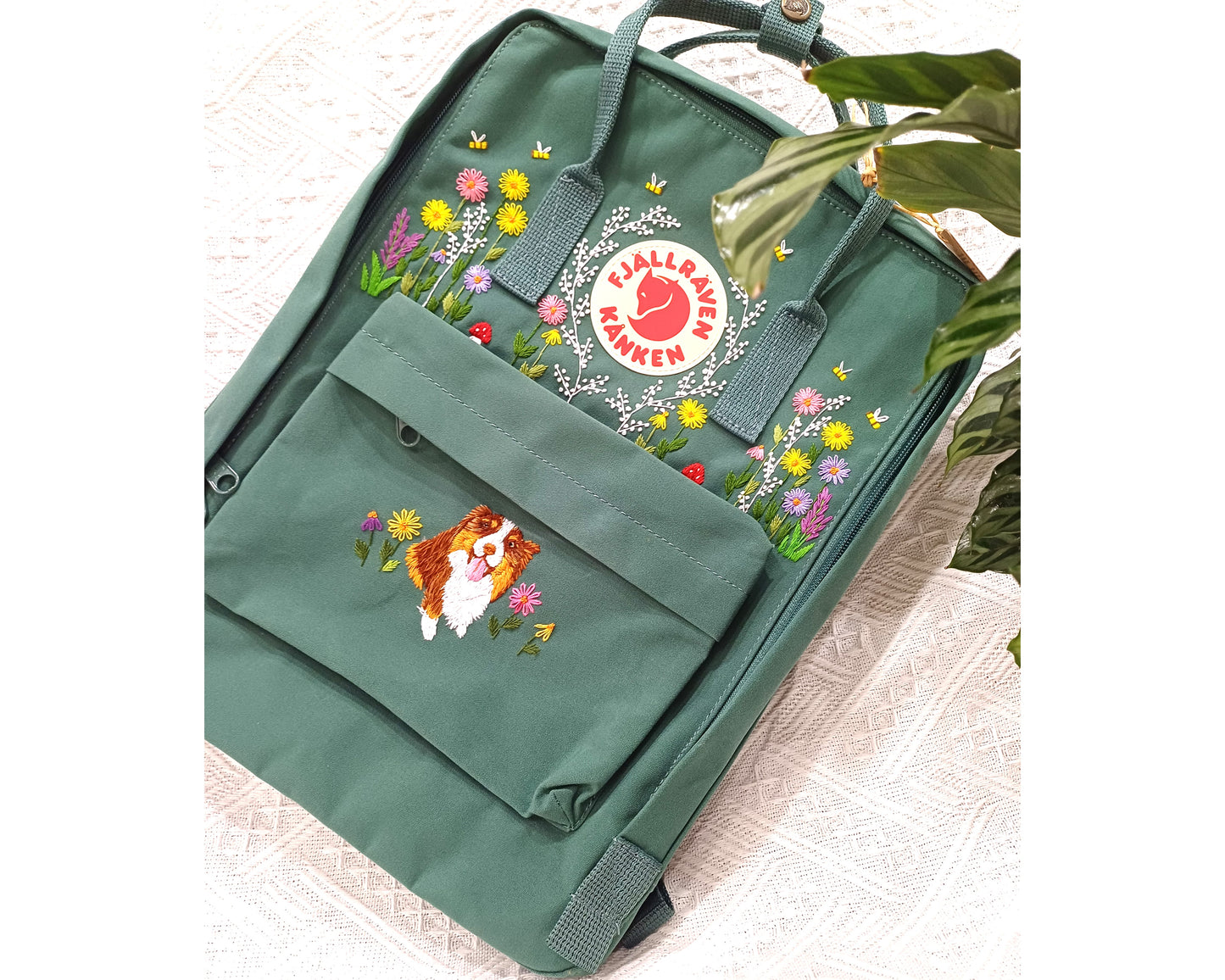 Custom Fjallraven Kanken Backpack – Dog Embroidery Design - Personalized Embroidered Backpack - Custom Bag for Women