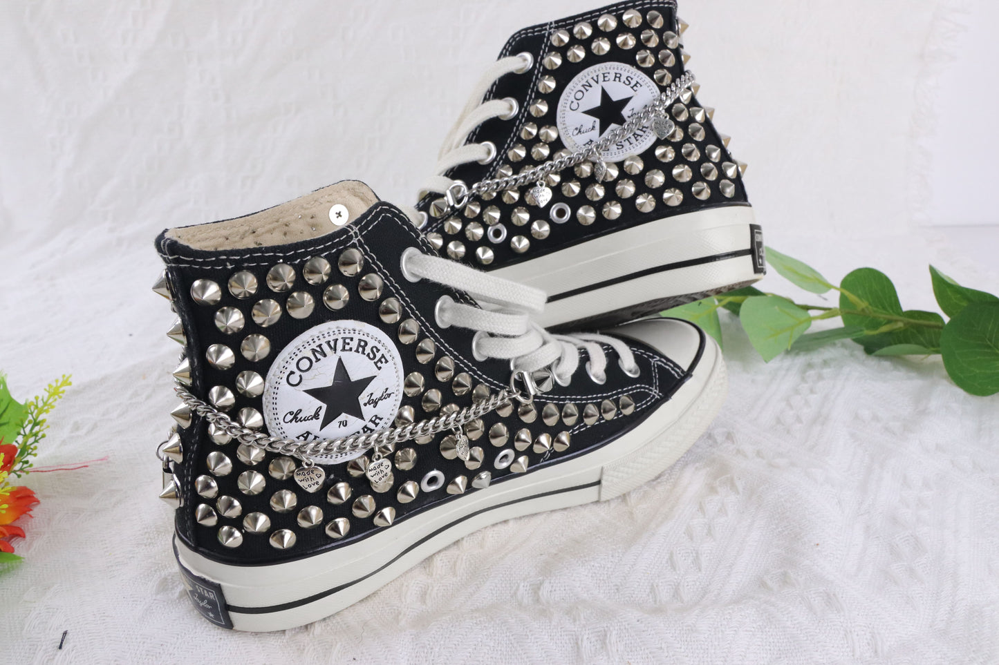 Black High Top Studded Shoes