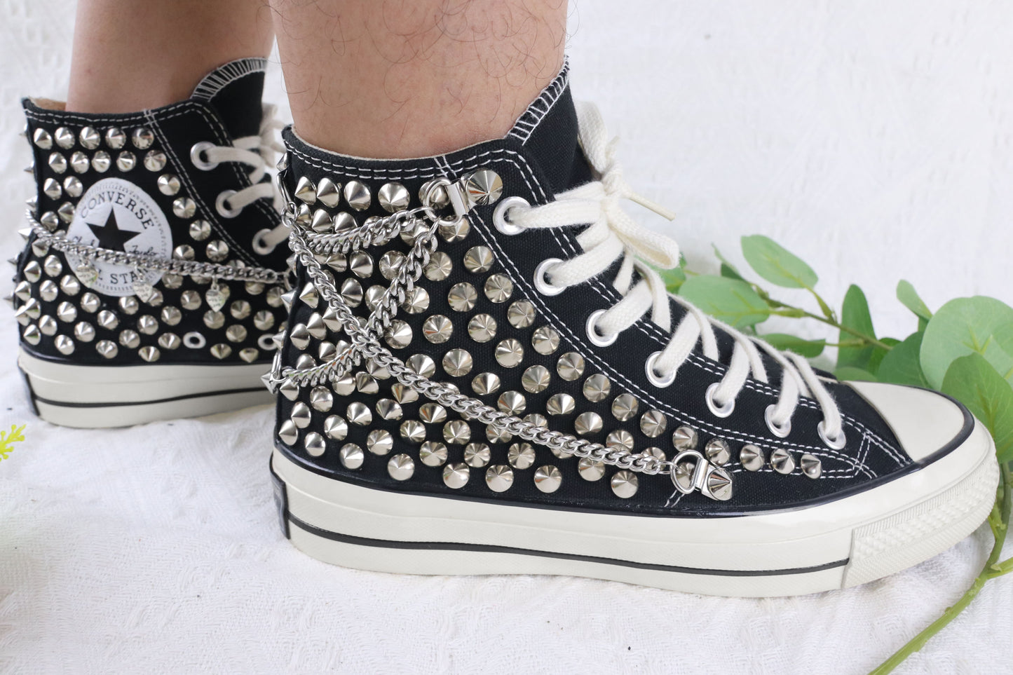 Black High Top Studded Shoes