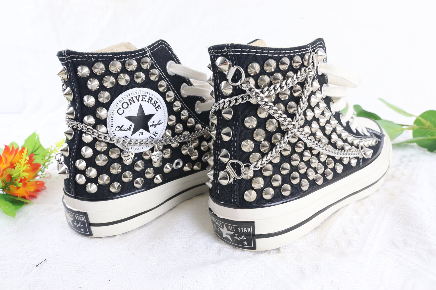 Black High Top Studded Shoes
