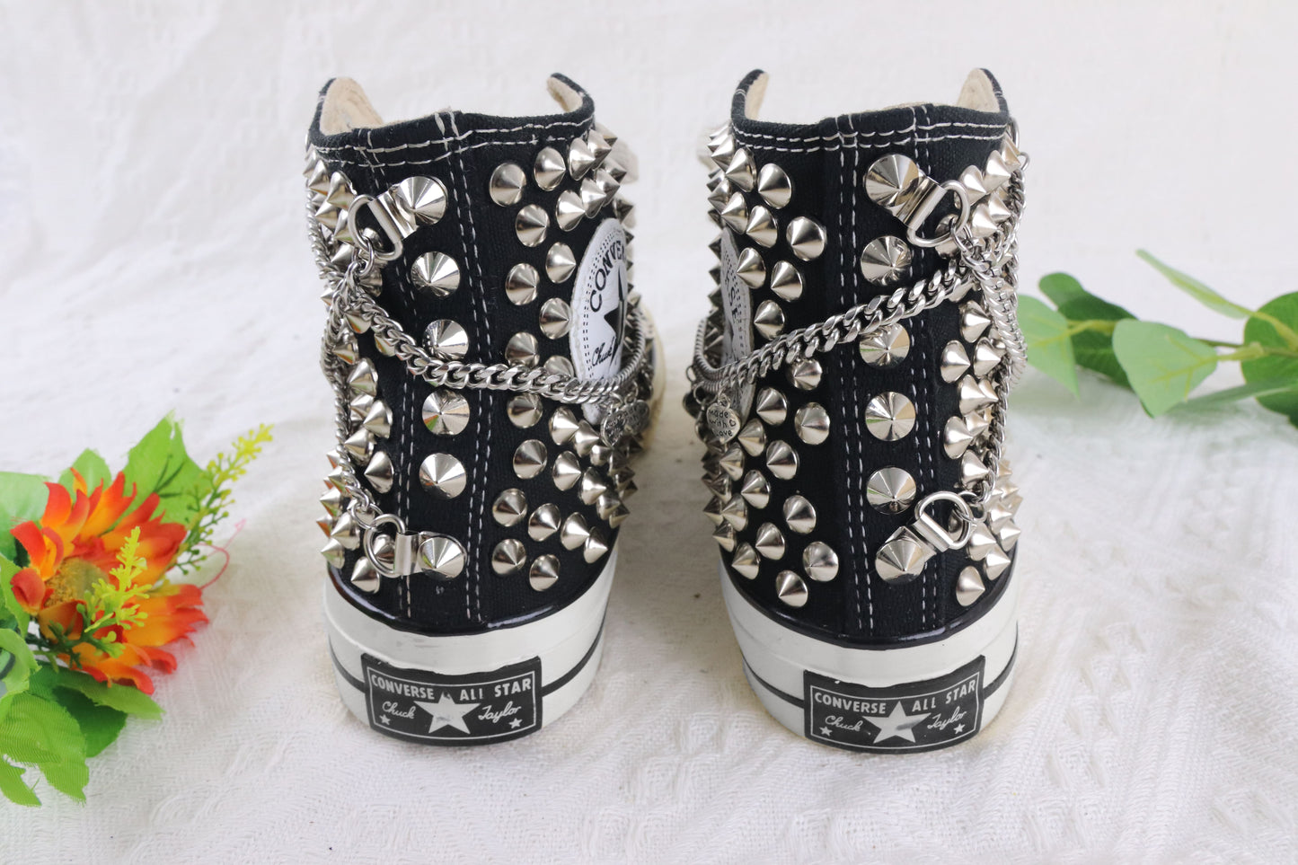 Black High Top Studded Shoes