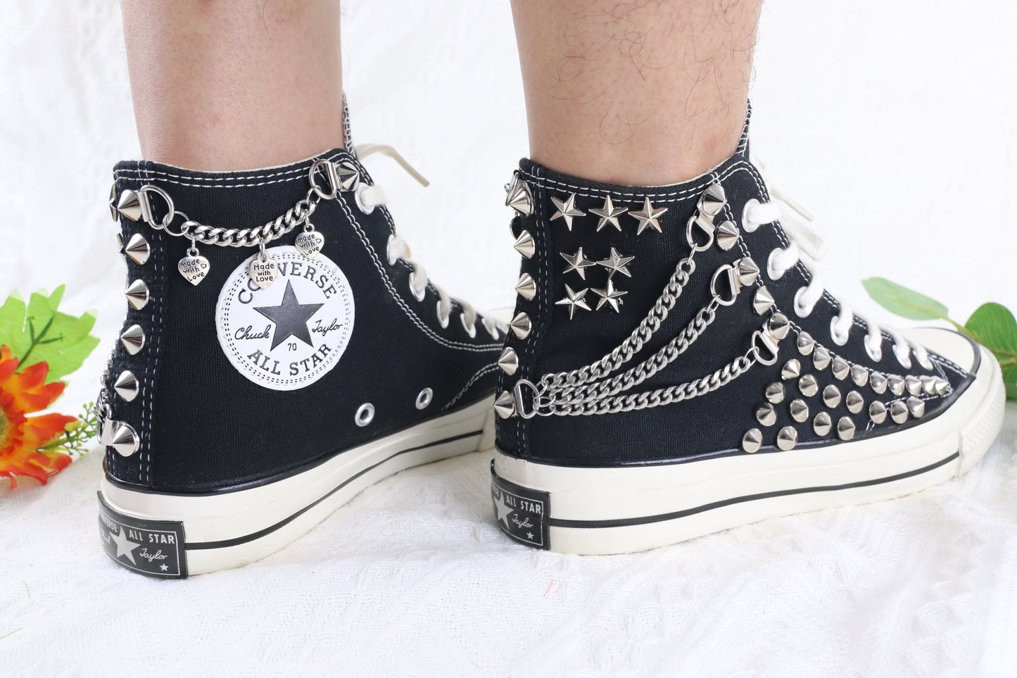 High-Top Spike Studded Shoes