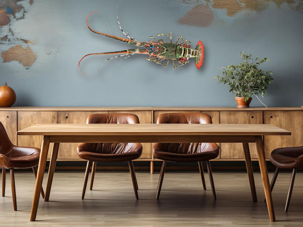  32-inch handmade bamboo lobster model for wall decoration 