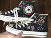  Custom Skull Embroidered Converse Shoes/ Custom Skull Embroidered Converse 