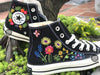  Embroidered converse/ Custom converse Chuck Taylor embroidered flower 