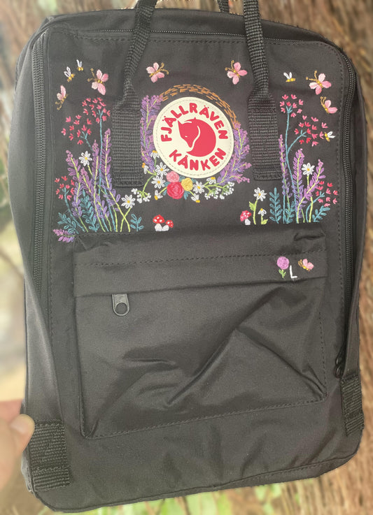Fjallraven Kanken Backpack with Embroidered Lavender - Personalized Embroidered Backpack - Custom Bag for Women