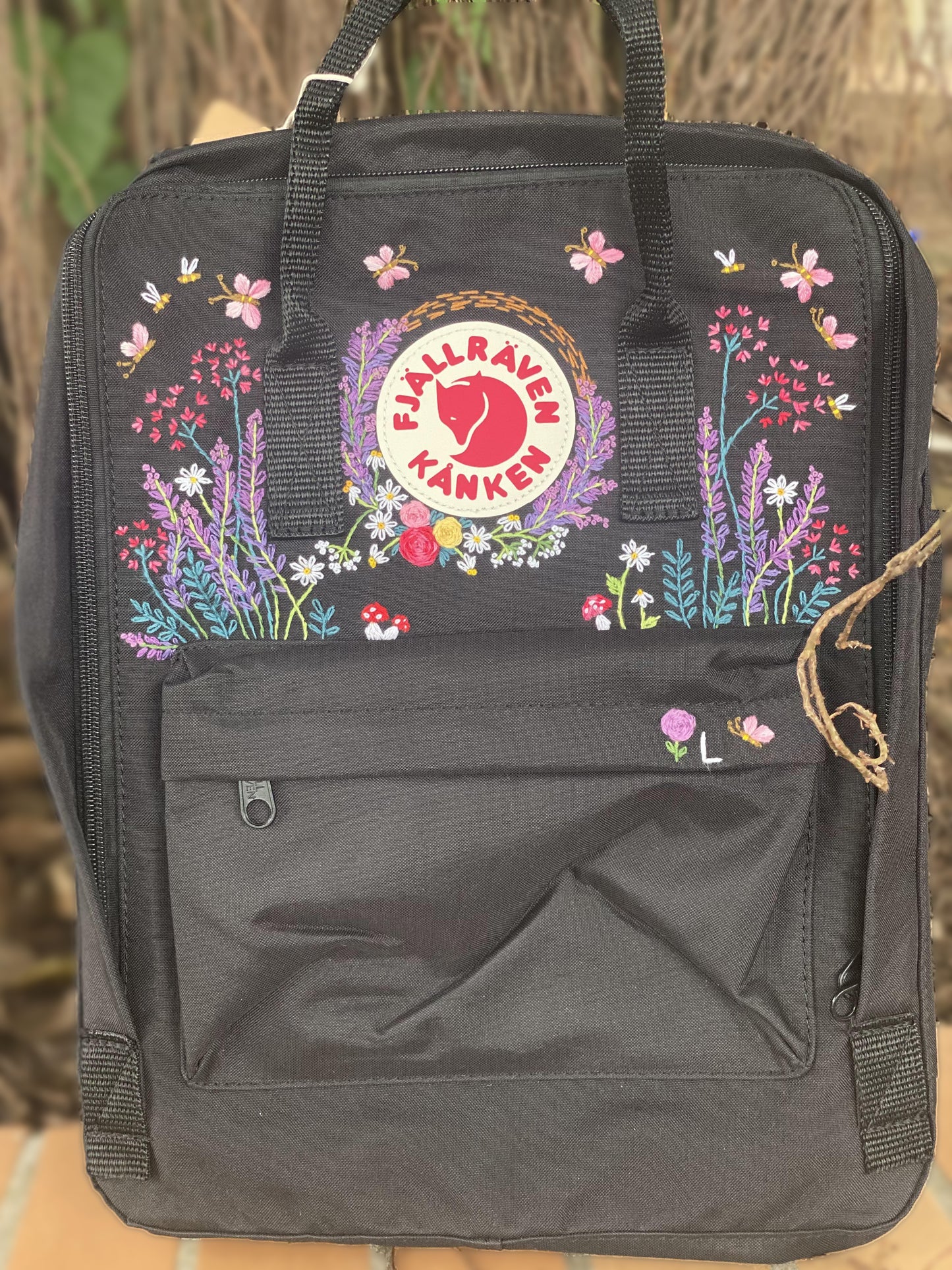 Fjallraven Kanken Backpack with Embroidered Lavender - Personalized Embroidered Backpack - Custom Bag for Women