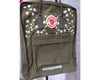  Fjallraven Kanken Backpack with White Daisy Embroidery  - Personalized Embroidered Backpack - Custom Bag for Women 