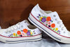  Customized Low-Cut Converse Shoes with Vibrant wildflowers Embroidery 