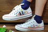  Custom cat embroidered low top converse shoes, Custom embroidered pets 