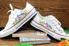  Custom cat embroidered low top converse shoes, Custom embroidered pets 