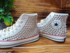  Converse High Top White Studs Shoes for Men/ Converse High Top Studded Shoes for Men/ Studded Converse Shoes/ Custom Studded Converse 