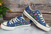  Converse Low-Top Shoes Embroidered Colorful Wildflowers, Wildflower embroidered 