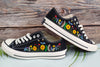  Sunflower embroidery on low top converse shoes 