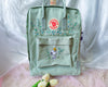  Custom Fjallraven Kanken Backpack – Forget-Me-Not Flower & Anime Embroidery - Personalized Embroidered Backpack - Custom Bag for Women 