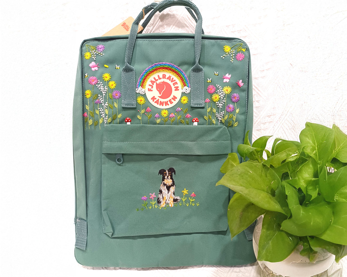 Fjallraven Kanken Backpack embroidered with dogs and pets - Personalized Embroidered Backpack - Custom Bag for Women