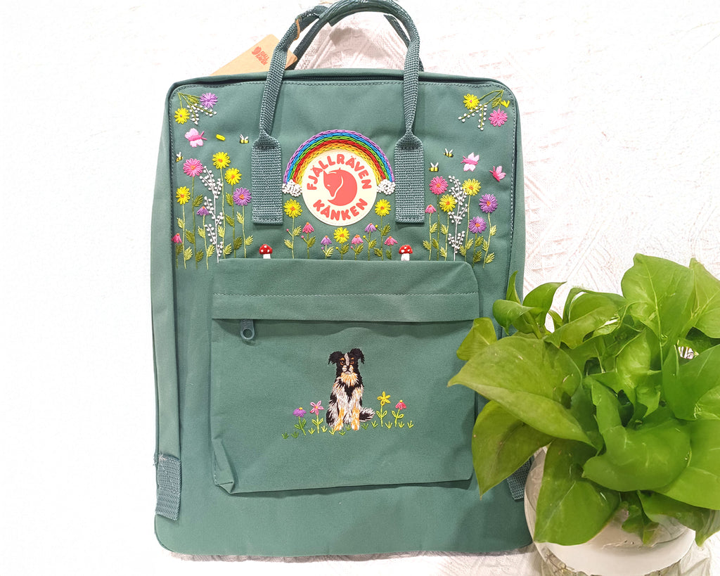  Fjallraven Kanken Backpack embroidered with dogs and pets - Personalized Embroidered Backpack - Custom Bag for Women 