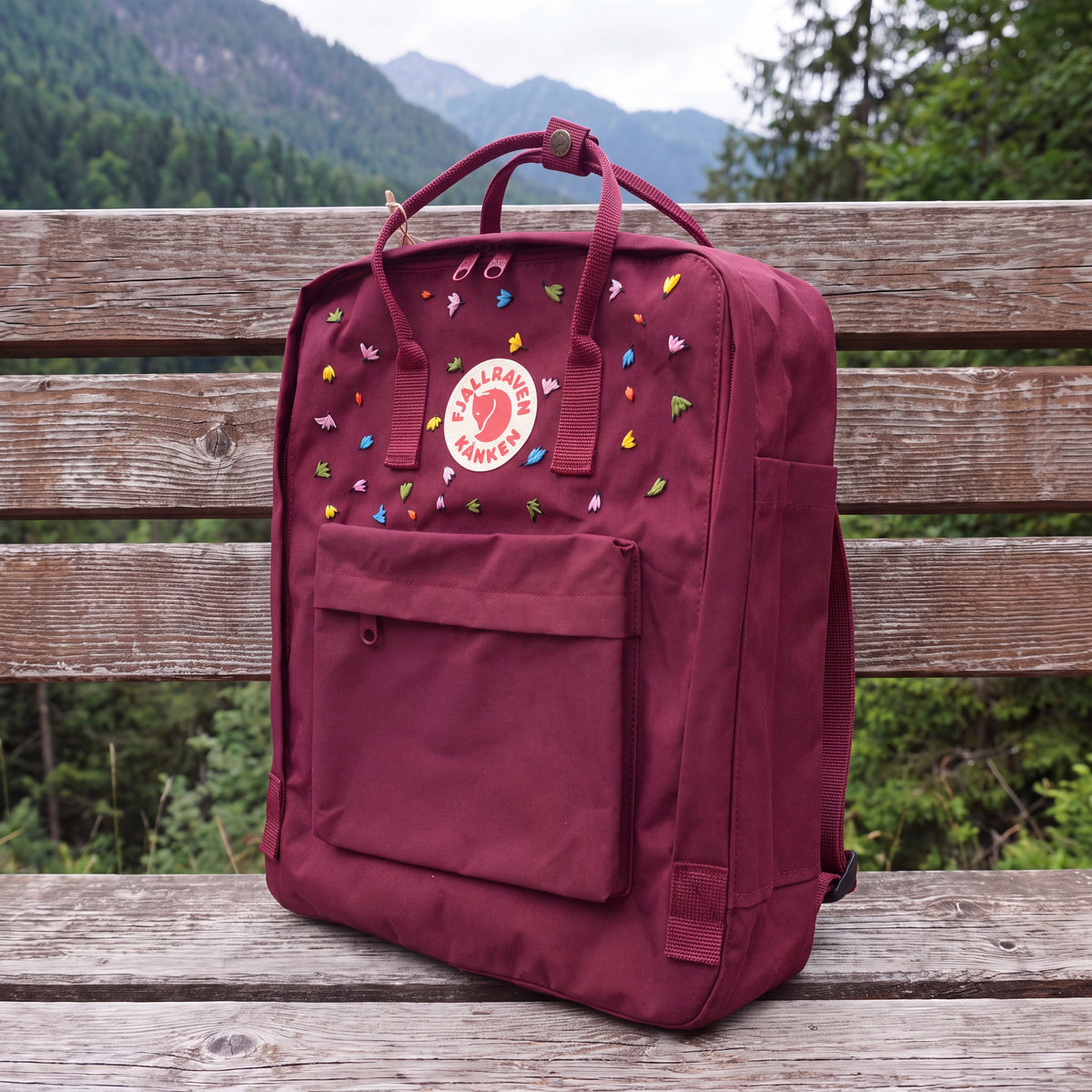 Fjallraven Kanken Hand Embroidered Heartstopper Leaf Backpack | Colorful Falling Leaves Bag | Cute Minimal Backpack | Fan Gift