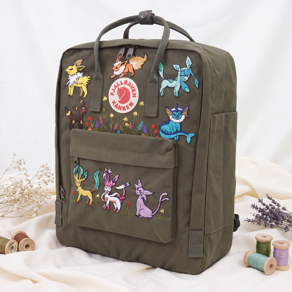 Fjallraven Kanken Hand Embroidered Game Character Backpack | Fantasy Creature Bag | Cute Cartoon Backpack | Unique Gamer Gift