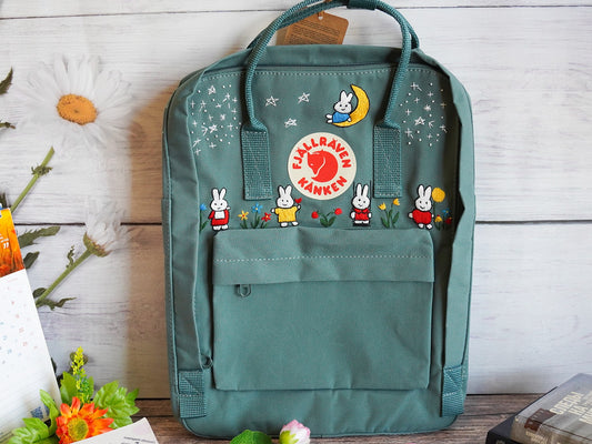 Kanken embroidery pattern/ Miffy Embroidered school backpack/ Embroidered Miffy/ Bunny miffy