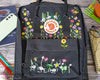  Custom Kanken Backpack – Multicolor Sunflowers & Koi Fish Embroidery - Personalized Embroidered Backpack - Custom Bag for Women 