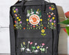  Custom Kanken Backpack – Multicolor Sunflowers & Koi Fish Embroidery - Personalized Embroidered Backpack - Custom Bag for Women 