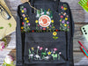  Fjallraven Kanken backpack embroidered with lotus and koi fish/ Lotus embroidered on fjallraven kanken backpack 