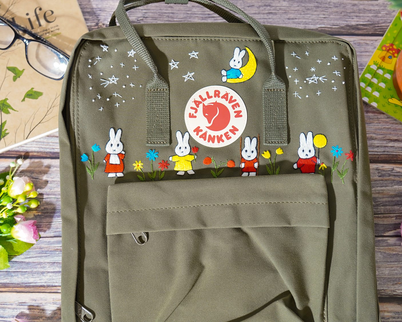 Custom Kanken Backpack – Miffy Character Embroidery - Personalized Embroidered Backpack - Custom Bag for Women