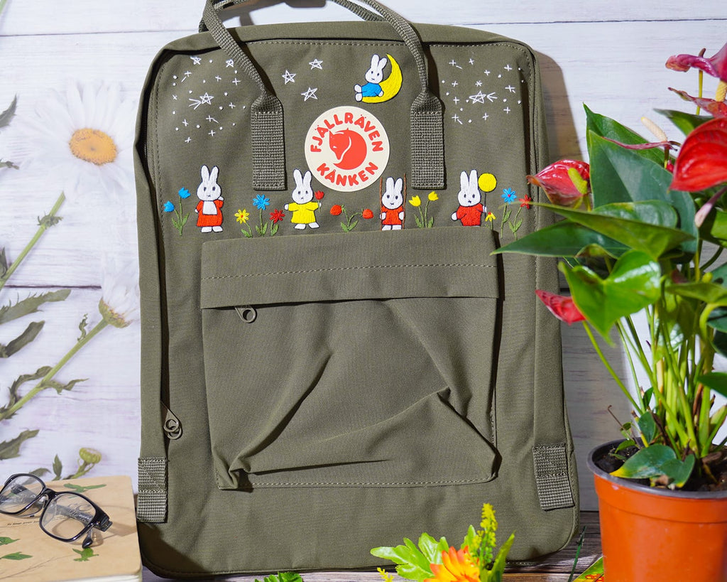  Custom Kanken Backpack – Miffy Character Embroidery - Personalized Embroidered Backpack - Custom Bag for Women 