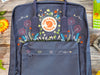  Lavender embroidery design on fjallraven kanken backpack, Lavender embroidery 