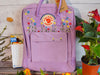  Fjallraven kanken backpack embroidered flowers and rainbow 