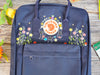  Fjallraven Kanken backpack with colorful floral embroidery 