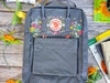  Fjallraven kanken backpack embroidered with hydrangeas 