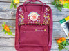  Fjallraven kanken backpack embroidered sunflowers, Fjallraven kanken backpack embroidered with wildflowers, Embroidered rainbow 