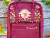  Fjallraven kanken backpack embroidered sunflowers, Fjallraven kanken backpack embroidered with wildflowers, Embroidered rainbow 