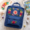  Custom Embroidered Fjallraven Kanken Backpack, Tropical Hibiscus & Plumeria Flowers, Hawaiian Floral Backpack, Travel Gift for Her 