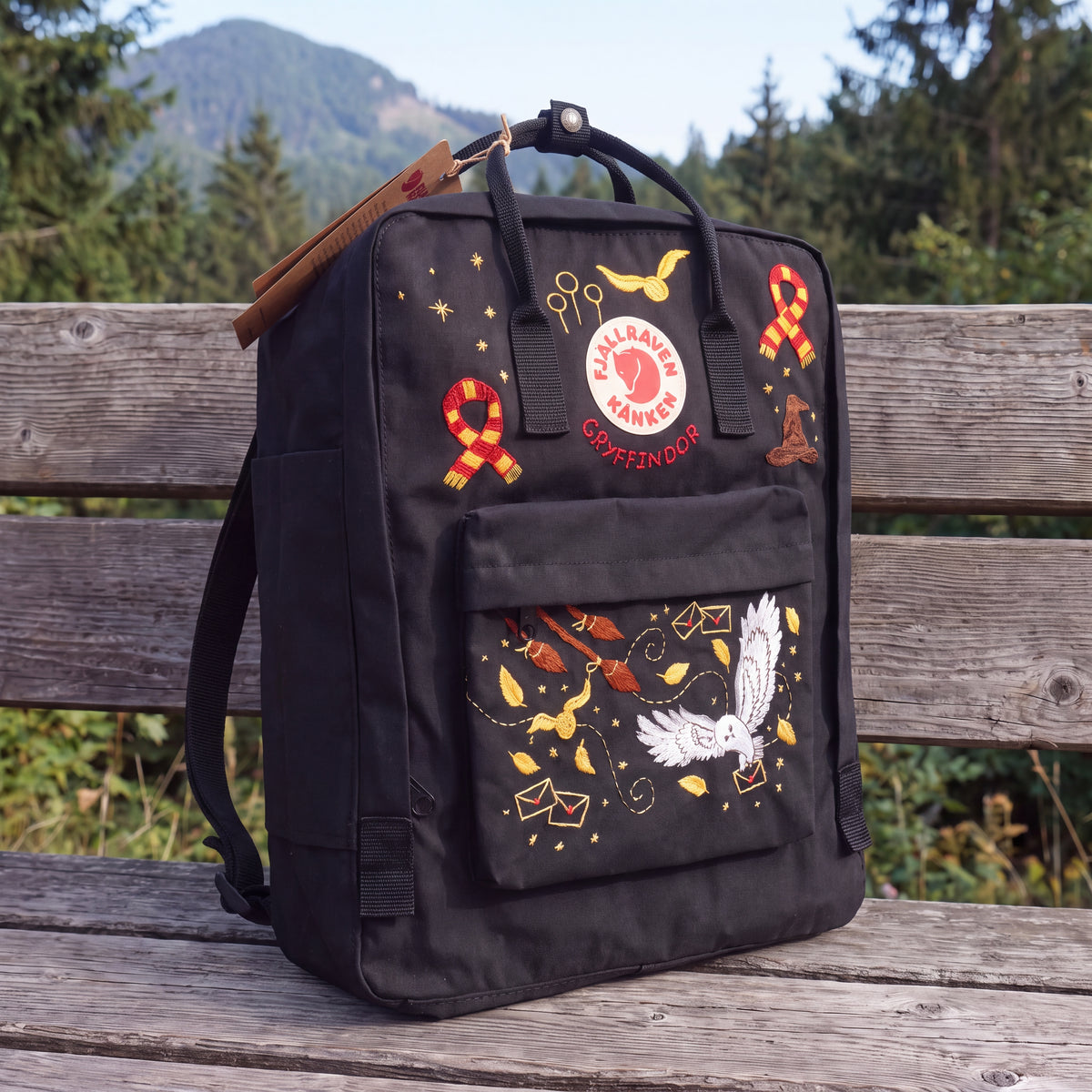Fjällräven Kanken Regenbogen Bunter Gänseblümchen Bestickter Rucksack