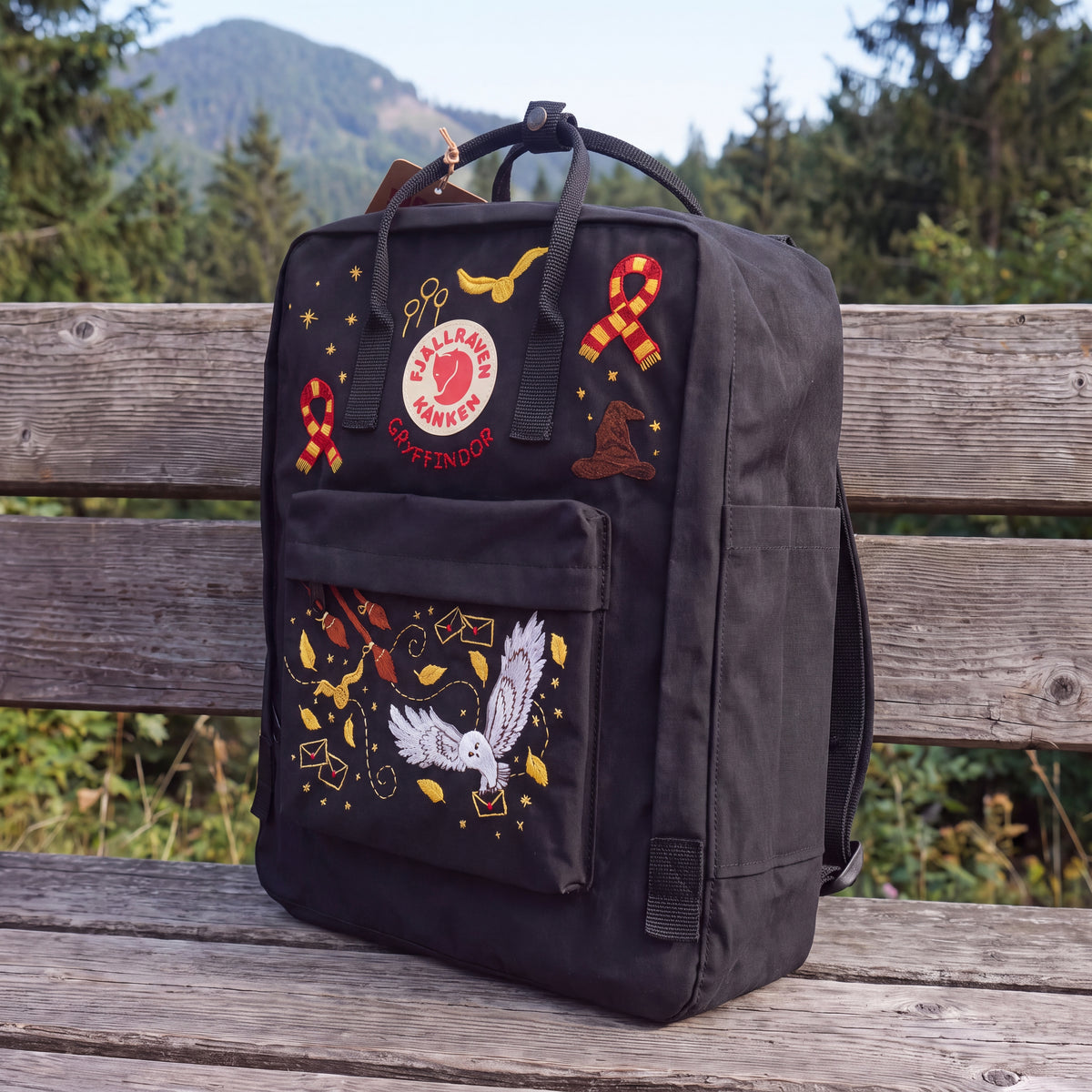 Fjällräven Kanken Regenbogen Bunter Gänseblümchen Bestickter Rucksack