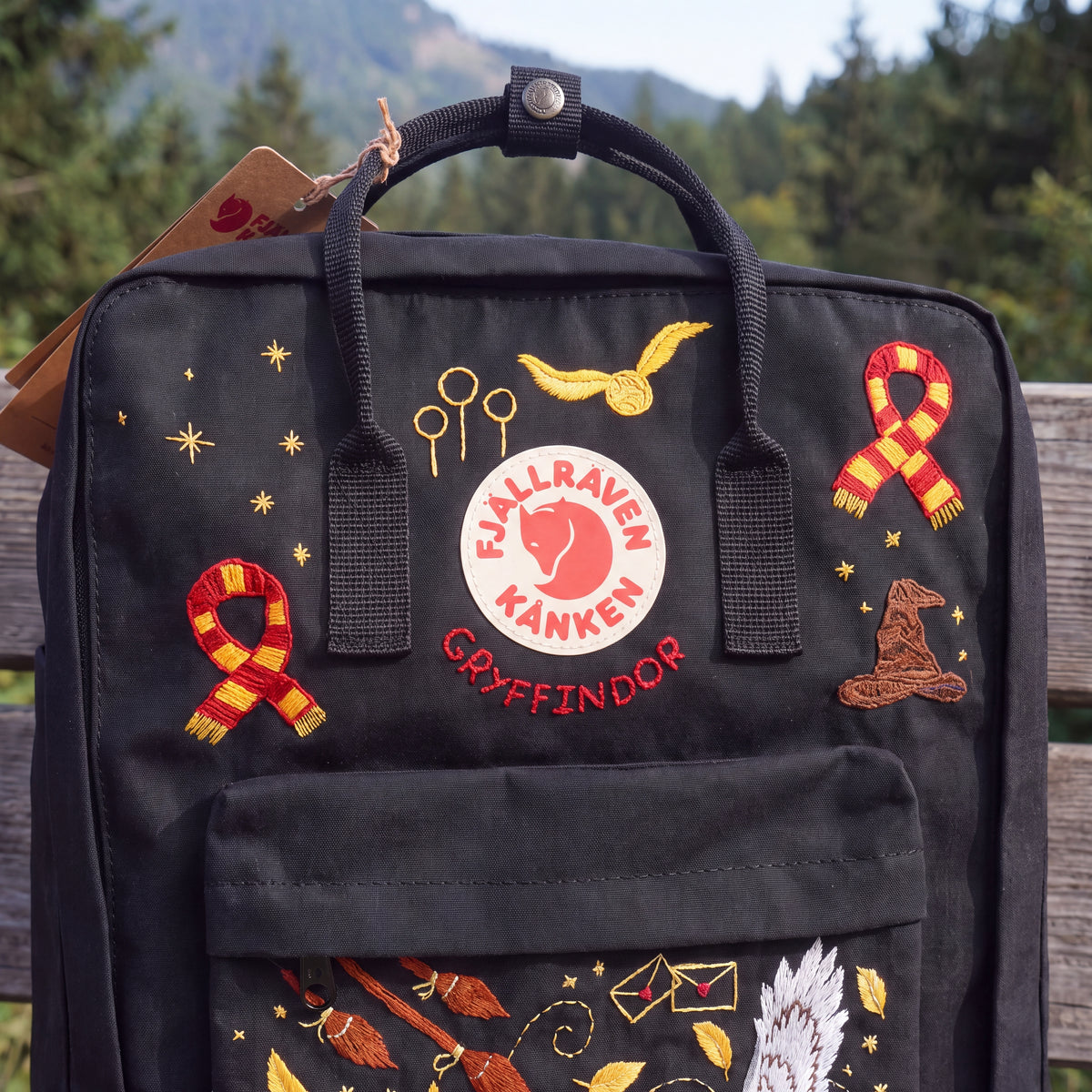 Fjällräven Kanken Regenbogen Bunter Gänseblümchen Bestickter Rucksack