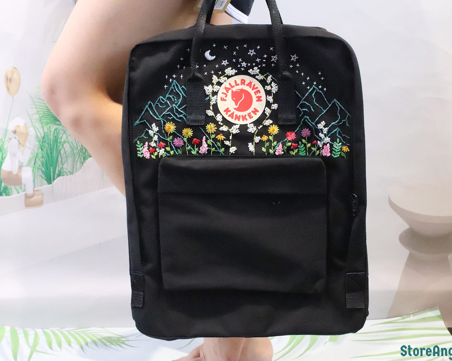 Fjallraven Kanken Backpack – Starry Night & Flower Forest Design - Personalized Embroidered Backpack - Custom Bag for Women